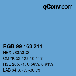 Color code: RGB 99 163 211 | qconv.com