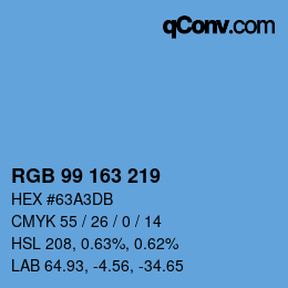 Color code: RGB 99 163 219 | qconv.com