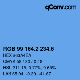 カラーコード: RGB 99 164.2 234.6 | qconv.com