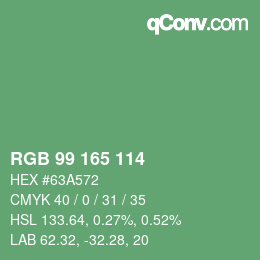 Color code: RGB 99 165 114 | qconv.com
