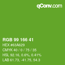 Color code: RGB 99 166 41 | qconv.com