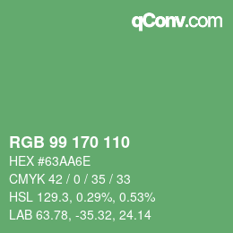 Color code: RGB 99 170 110 | qconv.com