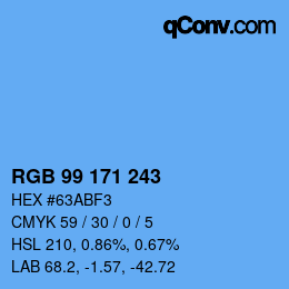 Color code: RGB 99 171 243 | qconv.com