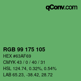 Código de color: RGB 99 175 105 | qconv.com