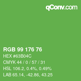 カラーコード: RGB 99 176 76 | qconv.com