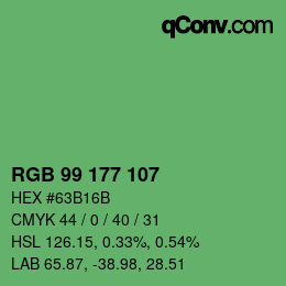 Farbcode: RGB 99 177 107 | qconv.com