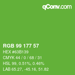 Color code: RGB 99 177 57 | qconv.com