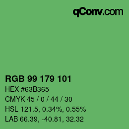 Color code: RGB 99 179 101 | qconv.com