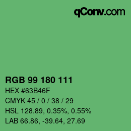 Color code: RGB 99 180 111 | qconv.com