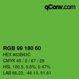 Color code: RGB 99 180 60 | qconv.com