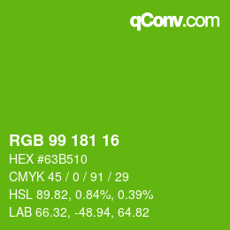 Color code: RGB 99 181 16 | qconv.com