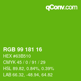 Color code: RGB 99 181 16 | qconv.com