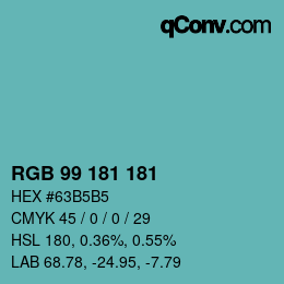 Color code: RGB 99 181 181 | qconv.com