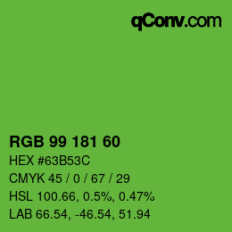 颜色代码: RGB 99 181 60 | qconv.com