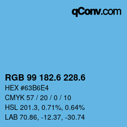カラーコード: RGB 99 182.6 228.6 | qconv.com