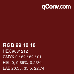 Color code: RGB 99 18 18 | qconv.com