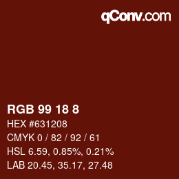 Color code: RGB 99 18 8 | qconv.com
