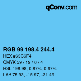 カラーコード: RGB 99 198.4 244.4 | qconv.com