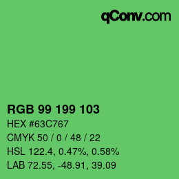 Color code: RGB 99 199 103 | qconv.com