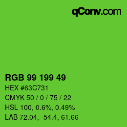 Color code: RGB 99 199 49 | qconv.com