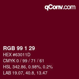Color code: RGB 99 1 29 | qconv.com