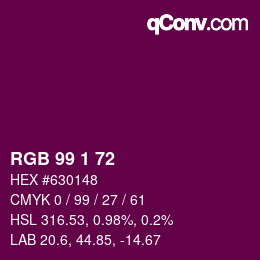 Color code: RGB 99 1 72 | qconv.com