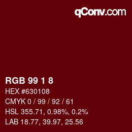 Farbcode: RGB 99 1 8 | qconv.com