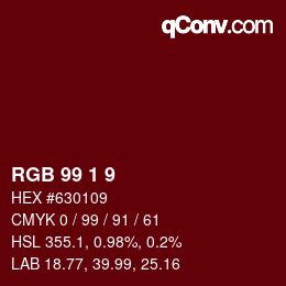 Color code: RGB 99 1 9 | qconv.com