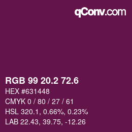 カラーコード: RGB 99 20.2 72.6 | qconv.com