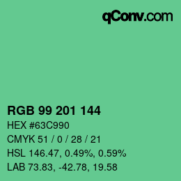 Color code: RGB 99 201 144 | qconv.com