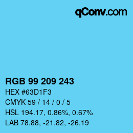 Color code: RGB 99 209 243 | qconv.com