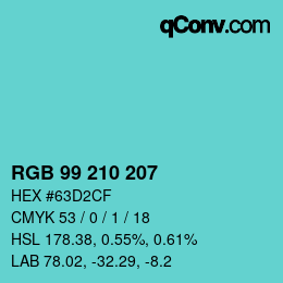 Color code: RGB 99 210 207 | qconv.com