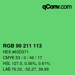 Color code: RGB 99 211 113 | qconv.com
