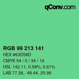 Color code: RGB 99 213 141 | qconv.com