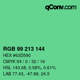 Color code: RGB 99 213 144 | qconv.com