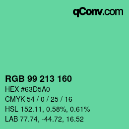 Color code: RGB 99 213 160 | qconv.com