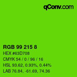 Color code: RGB 99 215 8 | qconv.com