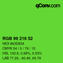 Color code: RGB 99 216 52 | qconv.com