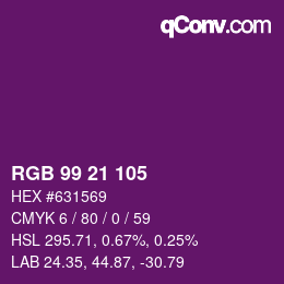 Color code: RGB 99 21 105 | qconv.com