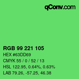 Color code: RGB 99 221 105 | qconv.com