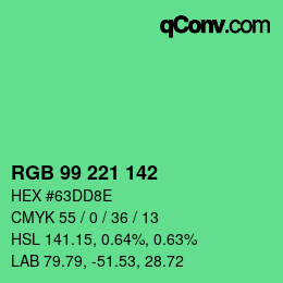 Color code: RGB 99 221 142 | qconv.com