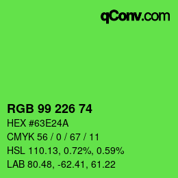 Color code: RGB 99 226 74 | qconv.com