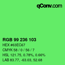 Color code: RGB 99 236 103 | qconv.com
