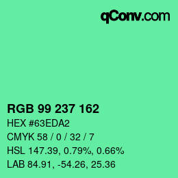 Color code: RGB 99 237 162 | qconv.com
