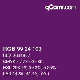 Color code: RGB 99 24 103 | qconv.com