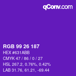Color code: RGB 99 26 187 | qconv.com