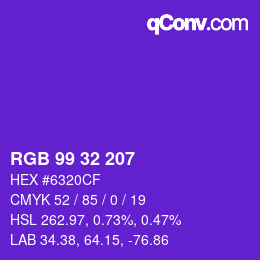 Color code: RGB 99 32 207 | qconv.com