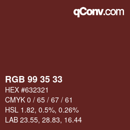 カラーコード: RGB 99 35 33 | qconv.com