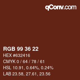 Farbcode: RGB 99 36 22 | qconv.com
