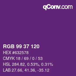 カラーコード: RGB 99 37 120 | qconv.com
